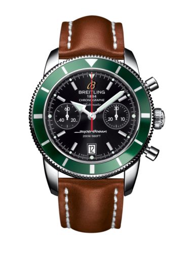 Breitling Superocean Heritage 44 Chronograph Paslanmaz Çelik / Yeşil / Siyah / Calf, referans A2337036.BB81.433X
