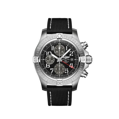 Breitling Avenger Chronograph GMT 45 Paslanmaz Çelik / Siyah / Kayış - Pin, referans A24315101B1X1