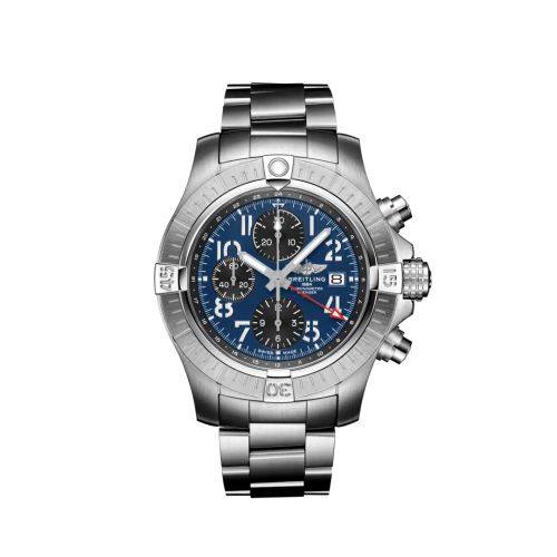 Breitling Avenger Chronograph GMT 45 Paslanmaz Çelik / Mavi / Bilezik, referans A24315101C1A1