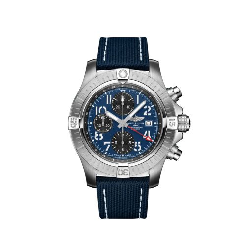 Breitling Avenger Chronograph GMT 45 Paslanmaz Çelik / Mavi / Kayış - Folding, referans A24315101C1X2