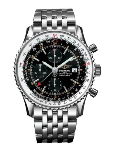 Breitling Navitimer World Stainless Steel / Black / Bracelet 46mm, reference A2432212/B726/443A