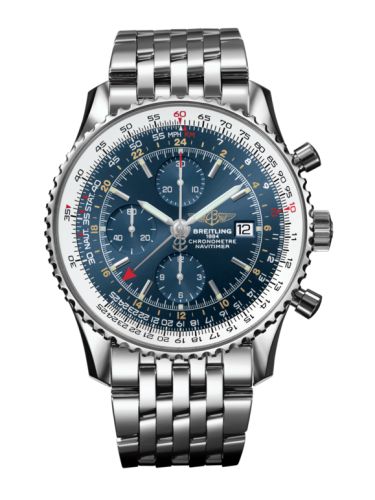Breitling Navitimer World Stainless Steel / Blue / Bracelet 46mm, reference A2432212.C651.443A