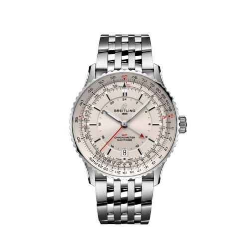 Breitling Navitimer GMT 41 Automatic Stainless Steel / Silver / Bracelet, reference A32310211G1A1