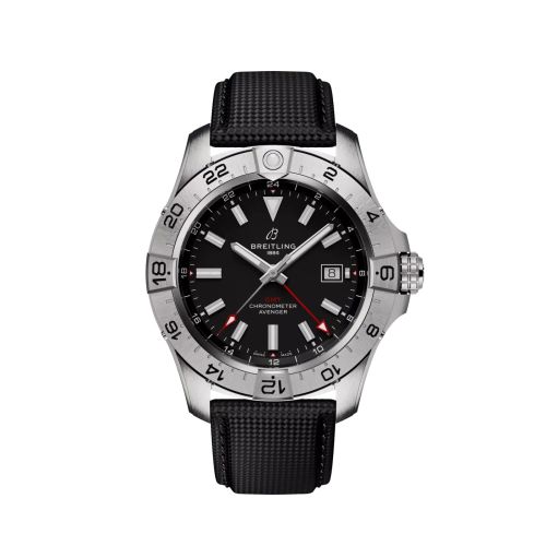 Breitling Avenger Automatic GMT 44 Paslanmaz Çelik / Siyah / Kayış, referans A32320101B1X1