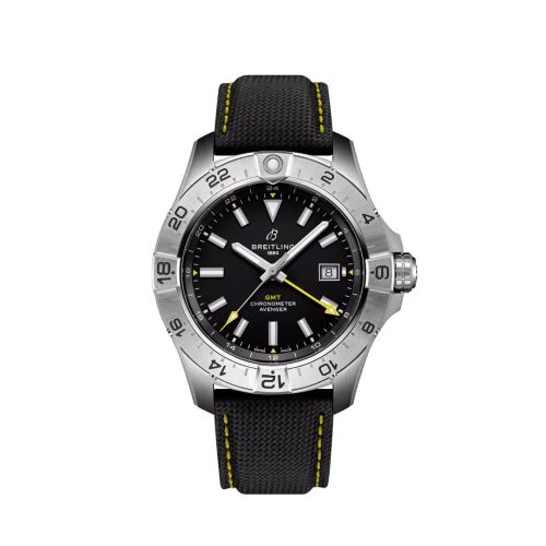 Breitling Avenger Automatic GMT 44 Paslanmaz Çelik / Siyah / Kayış / Ecomm, referans A323201A1B1X1