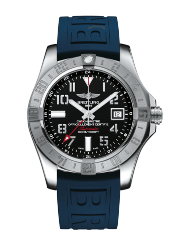 Breitling Avenger II GMT Paslanmaz Çelik / Volcano Siyah / Kauçuk / Pin 43mm, referans A3239011/BC34/158S/A20S.1