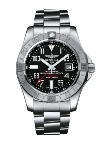Breitling Avenger II GMT Stainless Steel / Volcano Black / Bracelet 43mm, reference A32390111B2A1