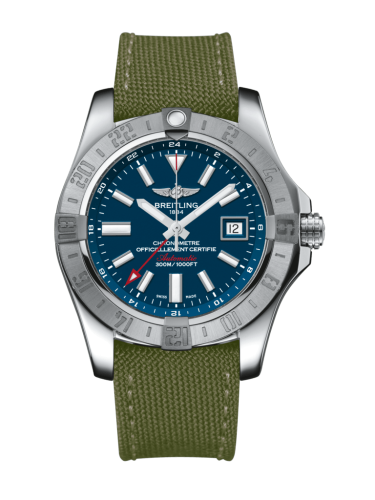 Breitling Avenger II GMT Paslanmaz Çelik / Mariner Mavi / Military / Pin 43mm, referans A3239011/C872/106W/A20BA.1