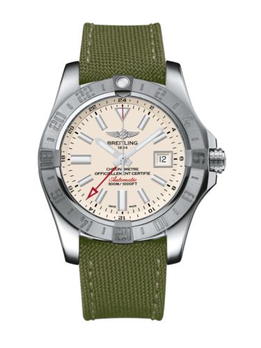 Breitling Avenger II GMT Paslanmaz Çelik / Stratus Gümüş / Military / Pin 43mm, referans A3239011/G778/106W/A20BA.1