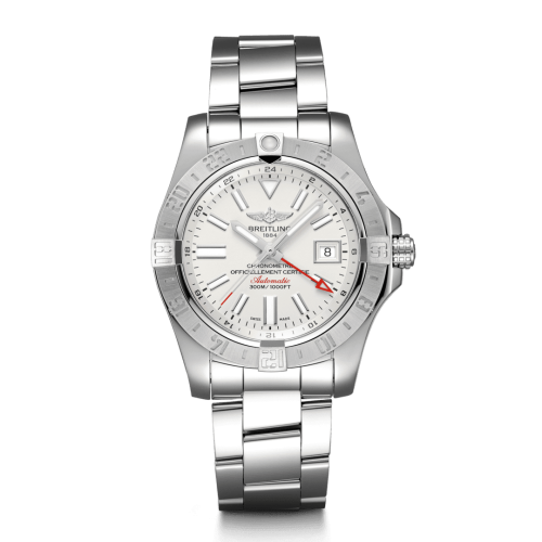Breitling Avenger II GMT Stainless Steel / Stratus Silver / Bracelet 43mm, reference A32390111G1A1
