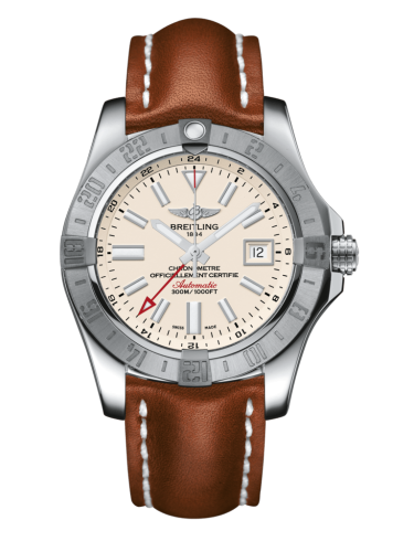 Breitling Avenger II GMT Stainless Steel / Stratus Silver / Calf / Pin 43mm, reference A3239011/G778/433X/A20BA.1