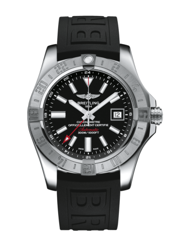 Breitling Avenger II GMT Stainless Steel / Volcano Black / Rubber / Folding 43mm, reference A32390111B1S1