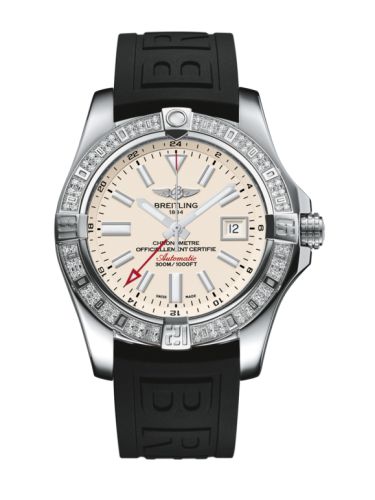 Breitling Avenger II GMT Stainless Steel / Diamond / Stratus Silver / Rubber 43mm, reference A3239053.G778.152S