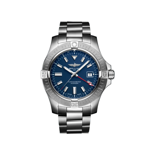 Breitling Avenger Automatic GMT 45 Stainless Steel / Blue / Bracelet 43mm, reference A32395101C1A1