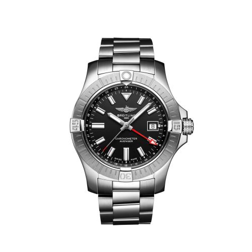 Breitling Avenger Automatic GMT 43 Stainless Steel / Black / Bracelet, reference A32397101B1A1