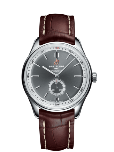 Breitling Premier Automatic 40 Paslanmaz Çelik / Anthracite / Croco Kahverengi / Folding, referans A37340351B1P1