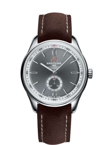 Breitling Premier Automatic 40 Paslanmaz Çelik / Anthracite / Nubuck Kahverengi / Tang, referans A37340351B1X2
