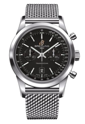 Transocean Chronograph 38 Siyah / Milanese