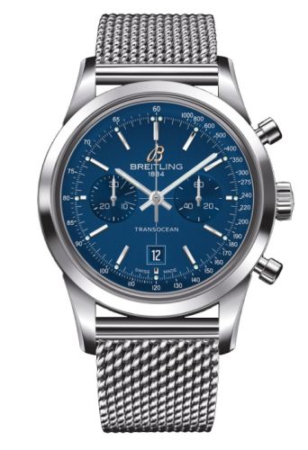 Transocean Chronograph 38 Mavi / Milanese