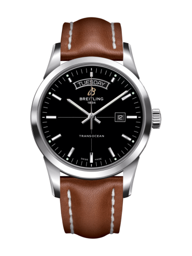 Transocean Day & Date Paslanmaz Çelik / Siyah / Calf / Pin 43 mm