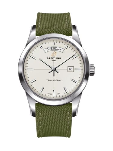 Transocean Day & Date Paslanmaz Çelik / Gümüş / Military / Pin 43 mm