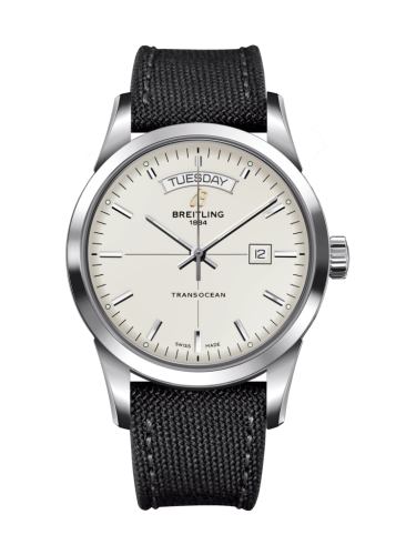 Transocean Day & Date Paslanmaz Çelik / Gümüş / Military / Pin 43 mm