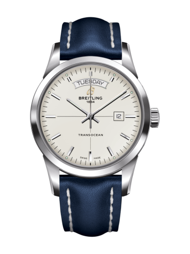 Transocean Day & Date Paslanmaz Çelik / Gümüş / Calf / Pin 43 mm