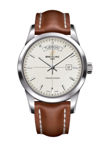 Breitling Transocean Day &amp; Date Paslanmaz Çelik / Gümüş / Calf / Pin 43mm, referans A4531012/G751/433X/A20BA.1