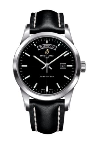 Transocean Day & Date Paslanmaz Çelik / Siyah / Calf / Pin 43 mm