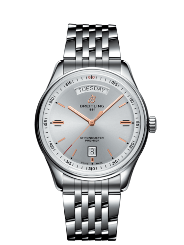 Breitling Premier Automatic Day &amp; Date 40 Paslanmaz Çelik / Gümüş / Bilezik, referans A45340211G1A1