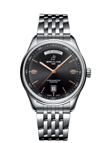Breitling Premier Automatic Day &amp; Date 40 Paslanmaz Çelik / Siyah / Bilezik, referans A45340241B1A1