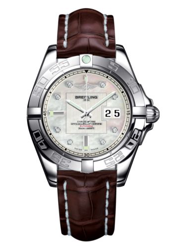 Breitling Galactic 41 Paslanmaz Çelik / Pearl Elmas / Croco, referans A49350L2.A702.724P