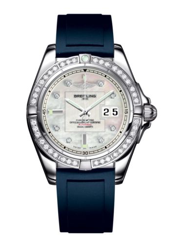 Breitling Galactic 41 Paslanmaz Çelik / Elmas / Pearl Elmas / Kauçuk, referans A49350LA.A702.138S
