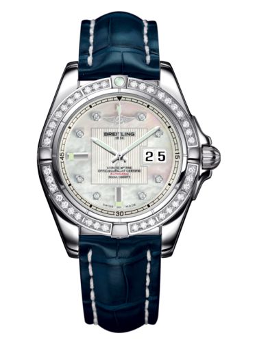 Breitling Galactic 41 Paslanmaz Çelik / Elmas / Pearl Elmas / Croco, referans A49350LA.A702.718P