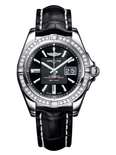 Breitling Galactic 41 Paslanmaz Çelik / Elmas / Trophy Siyah / Croco, referans A49350LA.BA07.728P
