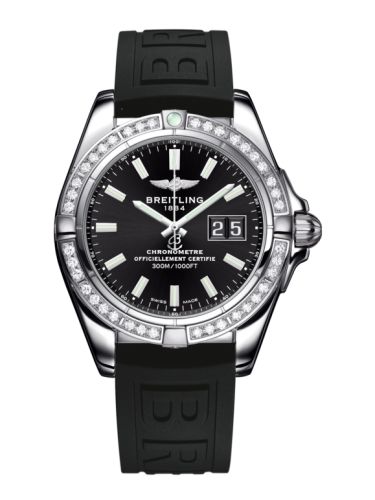 Breitling Galactic 41 Paslanmaz Çelik / Elmas / Onyx Siyah / Kauçuk, referans A49350LA.BE58.150S