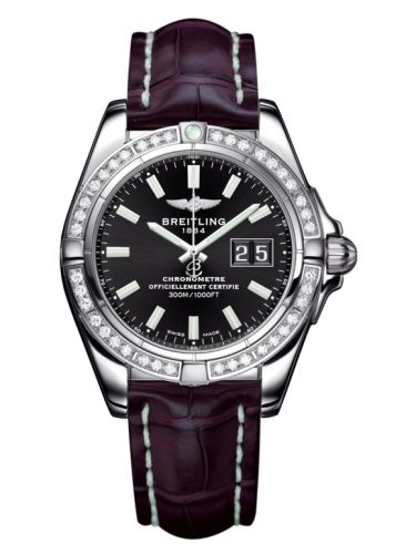 Breitling Galactic 41 Paslanmaz Çelik / Elmas / Onyx Siyah / Croco, referans A49350LA.BE58.720P