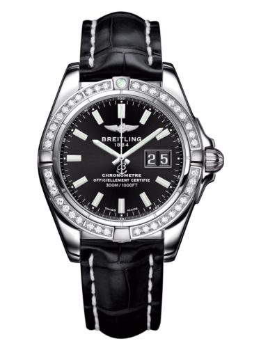 Breitling Galactic 41 Paslanmaz Çelik / Elmas / Onyx Siyah / Croco, referans A49350LA.BE58.728P