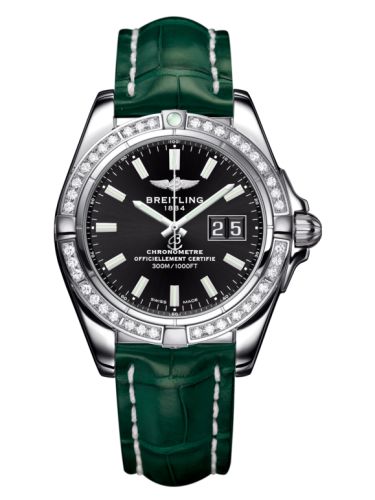 Breitling Galactic 41 Paslanmaz Çelik / Elmas / Onyx Siyah / Croco, referans A49350LA.BE58.771P