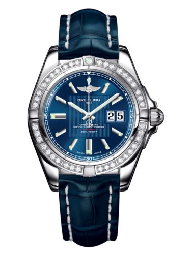 Breitling Galactic 41 Paslanmaz Çelik / Elmas / Metallica Mavi / Croco, referans A49350LA.C806.718P