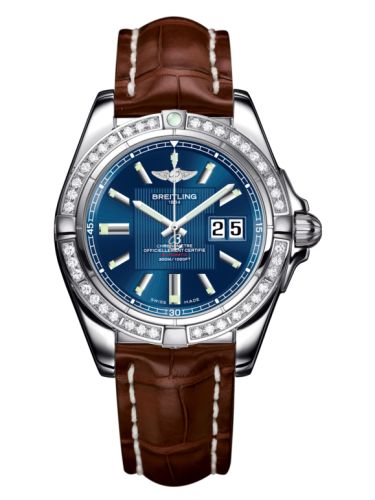 Breitling Galactic 41 Paslanmaz Çelik / Elmas / Metallica Mavi / Croco, referans A49350LA.C806.722P