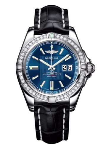 Breitling Galactic 41 Paslanmaz Çelik / Elmas / Metallica Mavi / Croco, referans A49350LA.C806.728P