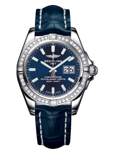 Breitling Galactic 41 Paslanmaz Çelik / Elmas / Horizon Mavi / Croco, referans A49350LA.C929.718P