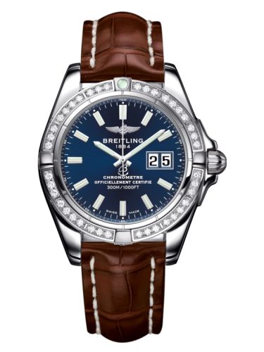 Breitling Galactic 41 Paslanmaz Çelik / Elmas / Horizon Mavi / Croco, referans A49350LA.C929.722P