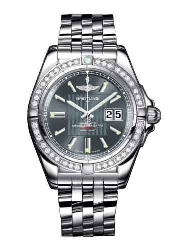 Breitling Galactic 41 Paslanmaz Çelik / Elmas / Tomcat Gray / Bilezik, referans A49350LA.F549.366A