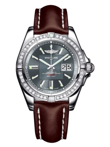 Breitling Galactic 41 Paslanmaz Çelik / Elmas / Tomcat Gray / Calf, referans A49350LA.F549.431X