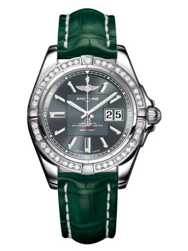 Breitling Galactic 41 Paslanmaz Çelik / Elmas / Tomcat Gray / Croco, referans A49350LA.F549.771P