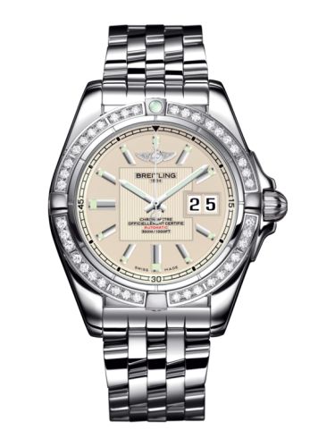 Breitling Galactic 41 Stainless Steel / Diamond / Sierra Silver / Bracelet, reference A49350LA.G699.366A