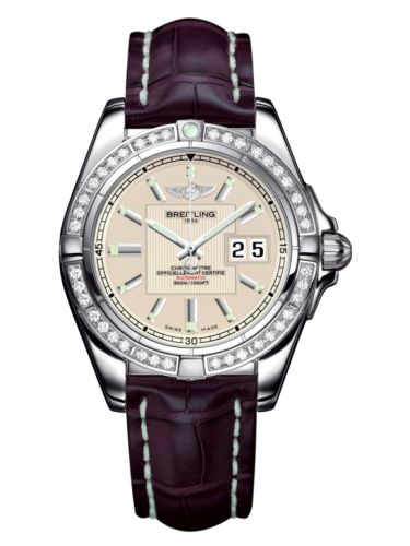 Breitling Galactic 41 Paslanmaz Çelik / Elmas / Sierra Gümüş / Croco, referans A49350LA.G699.720P