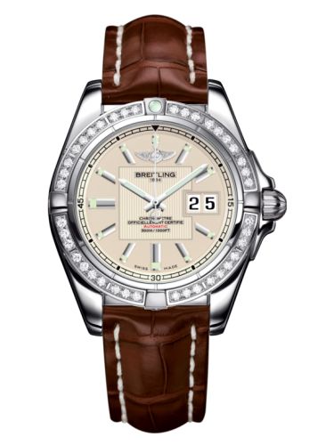 Breitling Galactic 41 Paslanmaz Çelik / Elmas / Sierra Gümüş / Croco, referans A49350LA.G699.722P